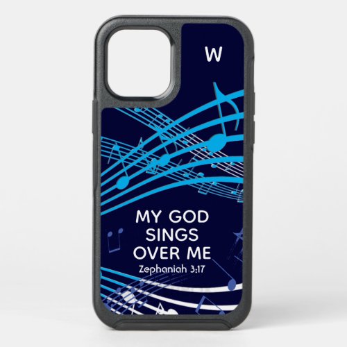 My God Sings Over Me Musical Staves Monogram OtterBox Symmetry iPhone 12 Case