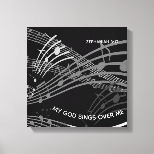 My God Sings Over Me Zephaniah 317 Black Music Canvas Print