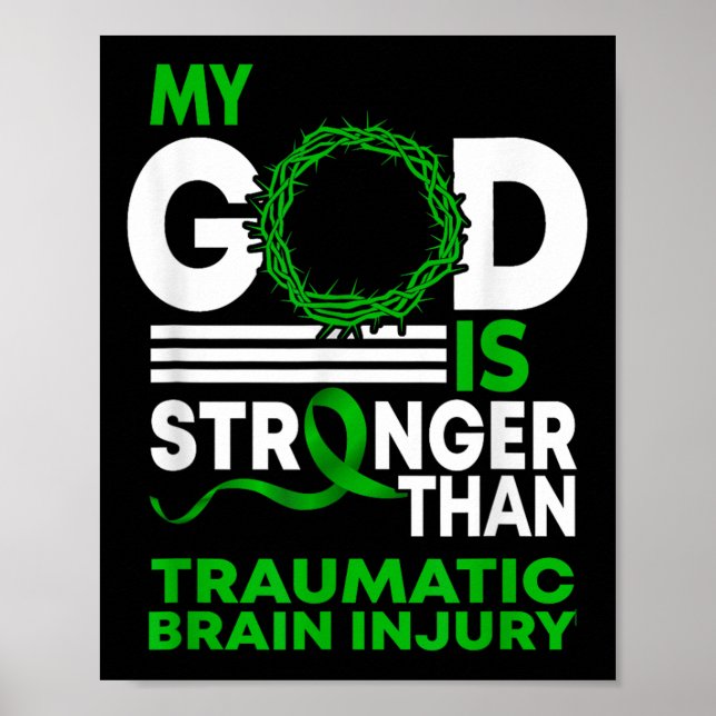 My God Stronger Than Traumatic Brain Injury Poster (Front)