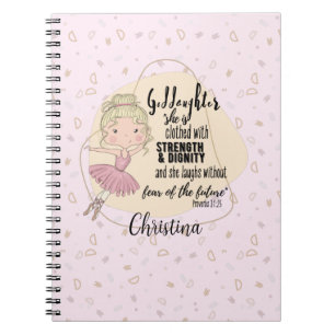 My Goddaughter The Ballerina Motivational Quote Notebook