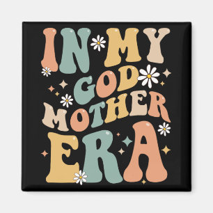 My Godmother Era Lover Groovy Retro Mom Funny Moth Magnet