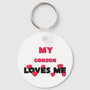 My Godson Loves Me Keychain
