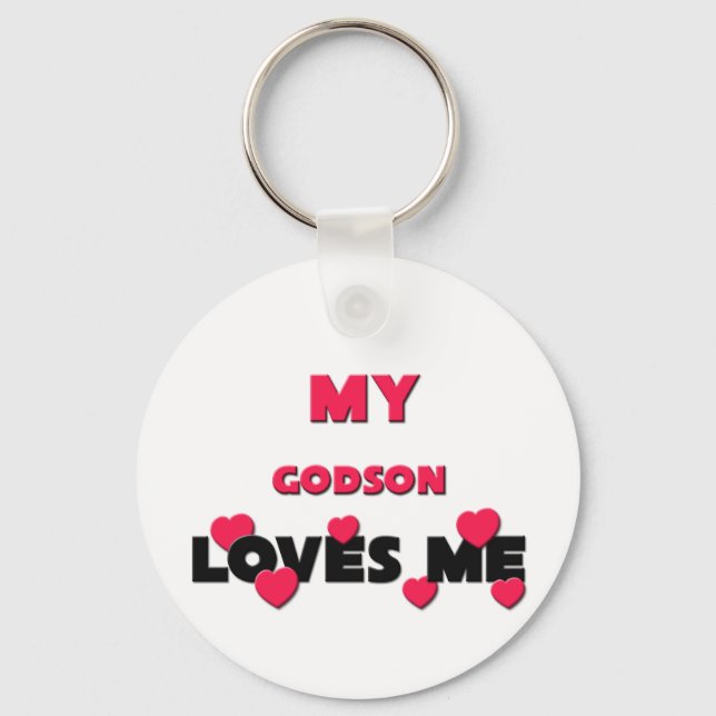 My Godson Loves Me Keychain (Front)