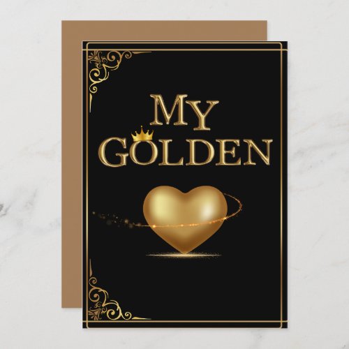 My Golden Heart Valentines Day Card Design