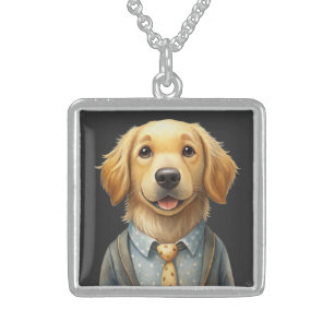 My Golden Retriever Boyfriend Sterling Silver Necklace