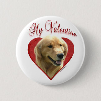 My Golden Retriever Valentine Button