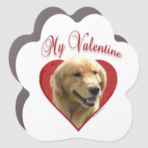 My Golden Retriever Valentine Car Magnet