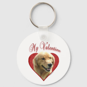 My Golden Retriever Valentine Keychain