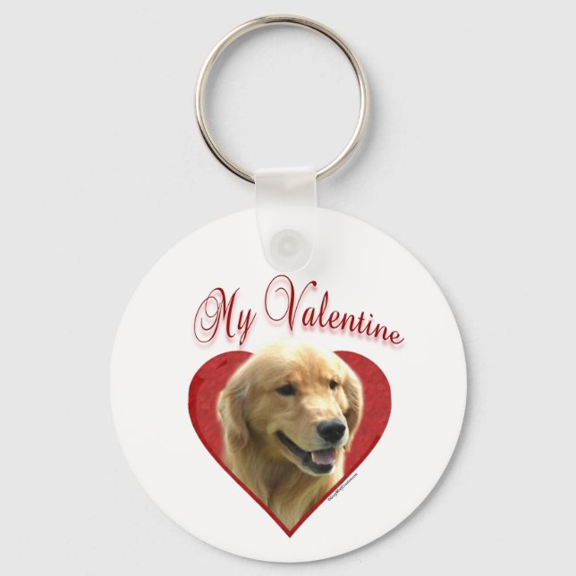 My Golden Retriever Valentine Keychain (Front)