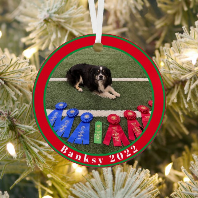 My Good Dog Photo Christmas Metal Ornament (Insitu)