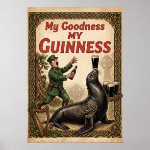 My Goodness My Guinness" Sea Lion Premium Poster