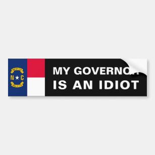 Massachusetts Version 8.8" x 3" Decal My governor is an idiot bumper sticker 
