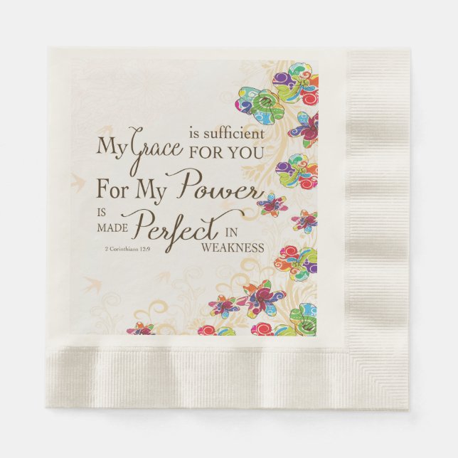 My Grace is Sufficient Paper Napkins (Front)