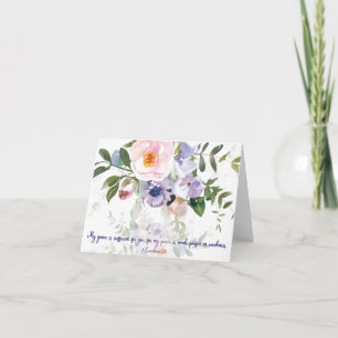 My grace is sufficient, pastel watercolor floral note card