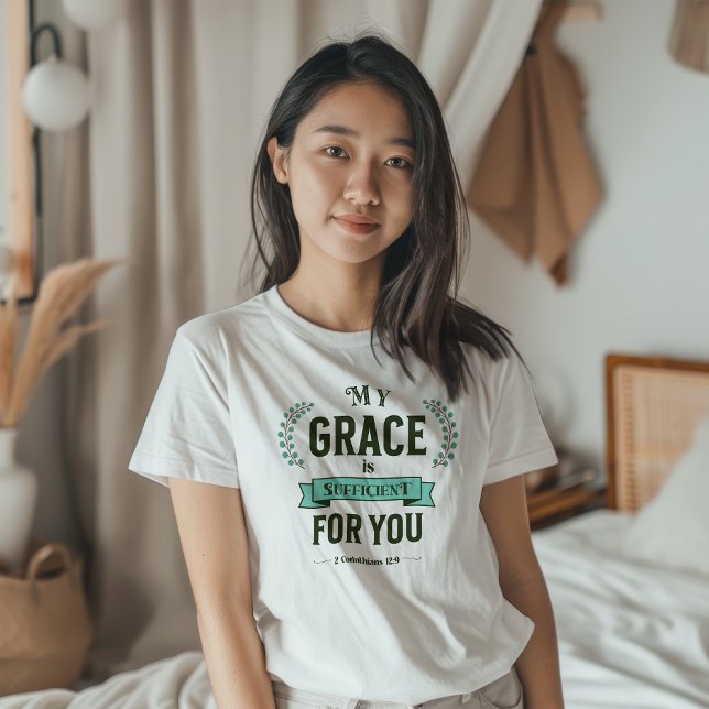 My Grace is Sufficient Scripture Teal T-Shirt (Creator Uploaded)