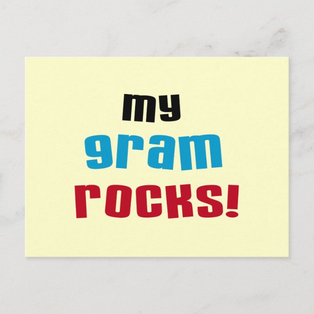 My Gram Rocks T-shirts and Gifts Postcard (Front)