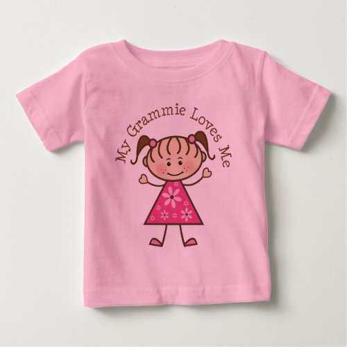 My Grammie Loves Me Stick Figure Baby T_Shirt