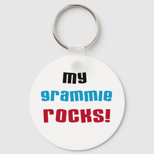 My Grammie Rocks T shirts and Gifts Keychain (Front)