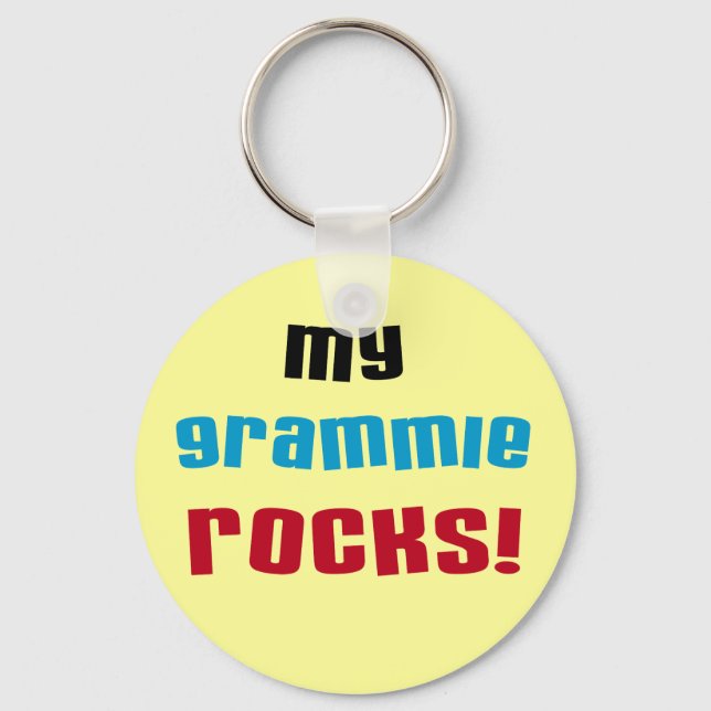 My Grammie Rocks T shirts and Gifts Keychain (Front)