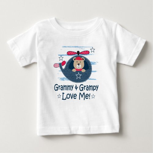 My Grammy and Grampy Love Me Grandson Baby T_Shirt