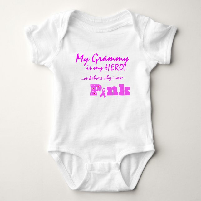 My Grammy is my hero, that's why I wear PINK Baby Bodysuit (Front)
