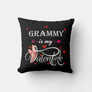 My Grammy Is My Valentine Valentines Day Grandson Throw Pillow