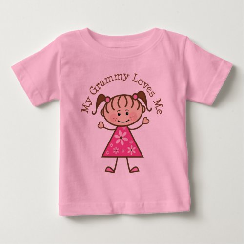 My Grammy Loves Me Stick Figure Baby T_Shirt