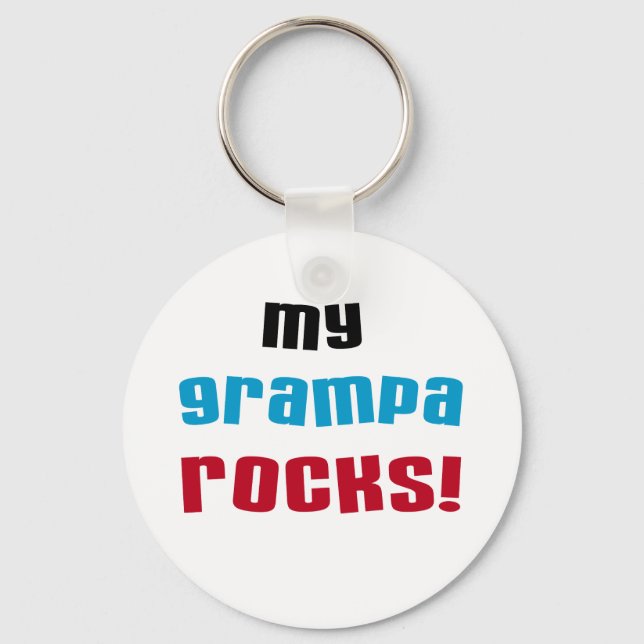 My Grampa Rocks T shirts and Gifts Keychain (Front)