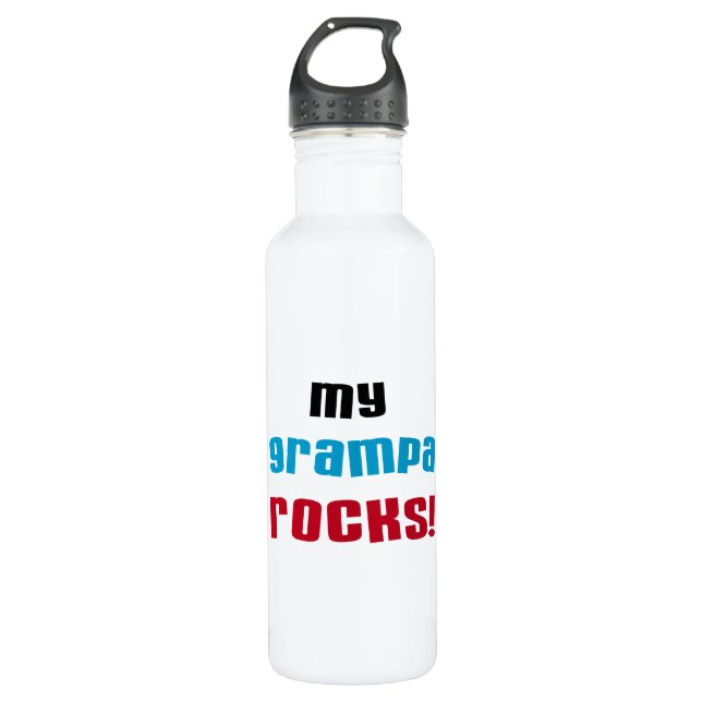 My Grampa Rocks Water Bottle (Front)