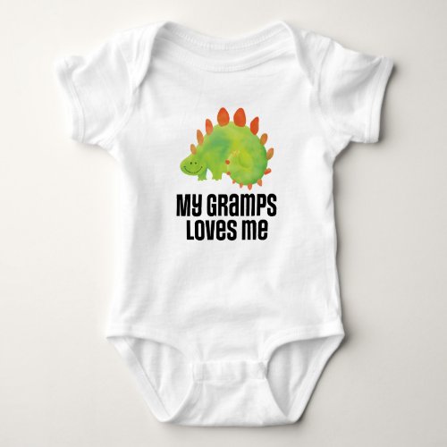 My Gramps Loves Me Grandson Dinosaur Baby Bodysuit