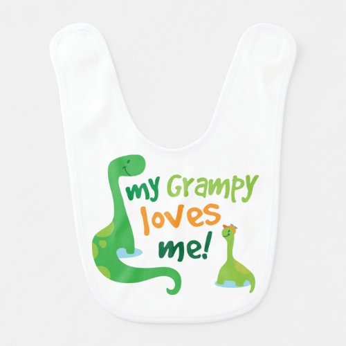 My Grampy Loves Me Dinosaur Baby Bib