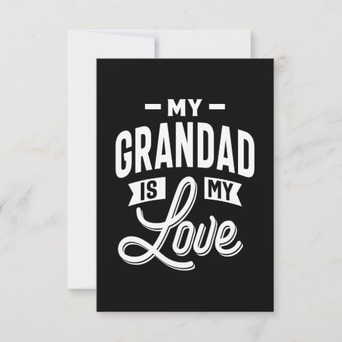 My Grandad is My Love T_shirt Gift RSVP Card