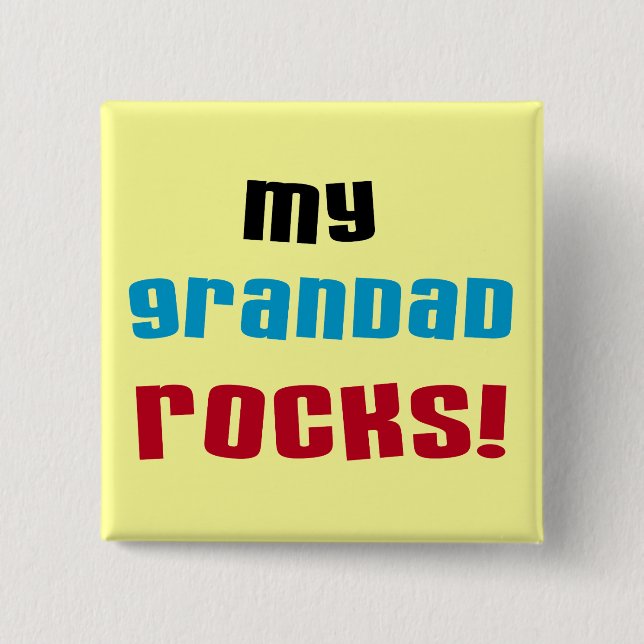 My Grandad Rocks T-shirts and Gifts Pinback Button (Front)