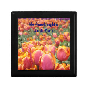 My Granddaughter Custom Name Gift Box Tulips