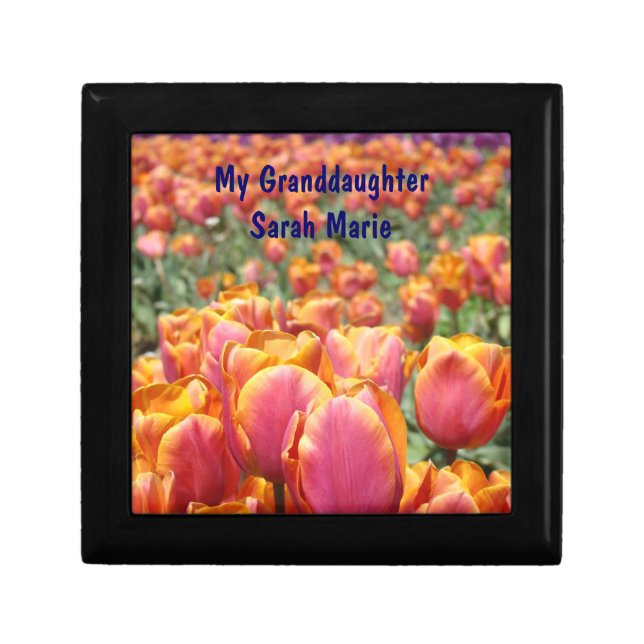 My Granddaughter Custom Name Gift Box Tulips (Front)