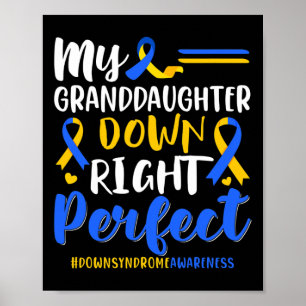 My Granddaughter Down Right Perfect Down Syndrome Poster