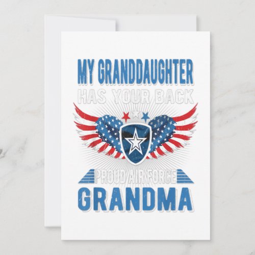 My Granddaughter Has Your Back Proud Air Ce Gift Holiday Card