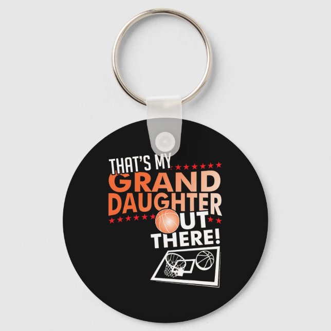 My Granddaughter - Sketll Grandpa And Grandma T Sh Keychain (Front)