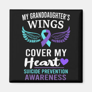 My Granddaughters Wings Cover Heart Suicide Awaren Magnet
