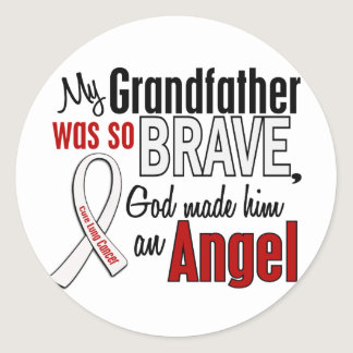 My Grandfather Is An Angel Lung Cancer Classic Round Sticker
