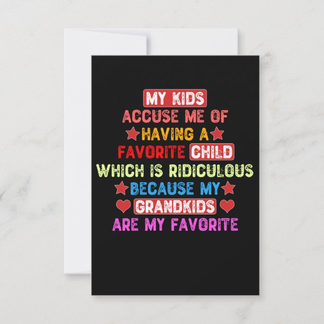 My Grandkids Are My Favorite - Grandmother Thank You Card (Front)