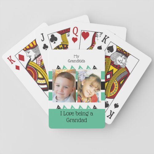 My grandkids love being a Grandad green white Playing Cards