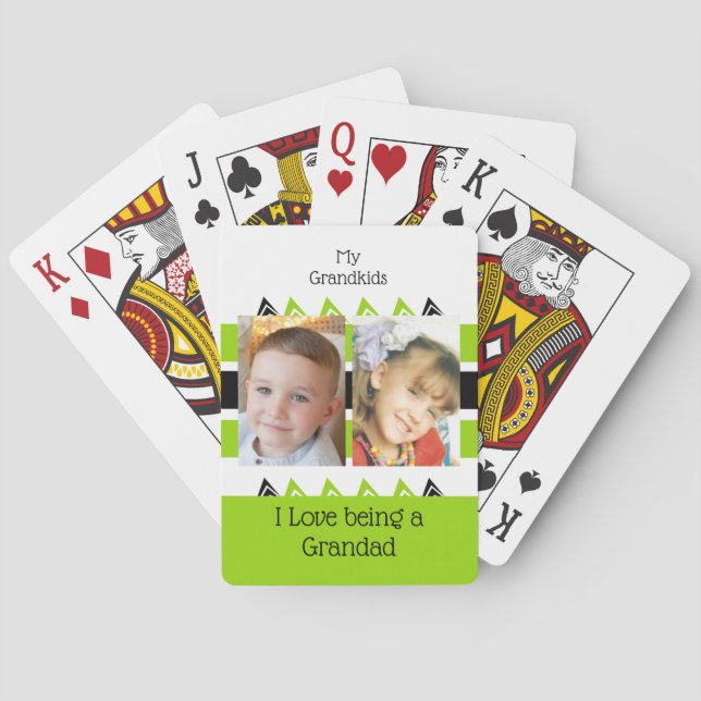 My grandkids love being a Grandad green white Poker Cards (Back)