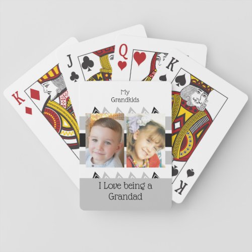 My grandkids love being a Grandad grey white Playing Cards