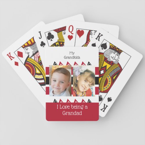 My grandkids love being a Grandad red white Playing Cards