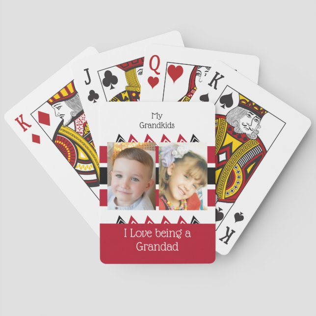 My grandkids love being a Grandad red white Poker Cards (Back)