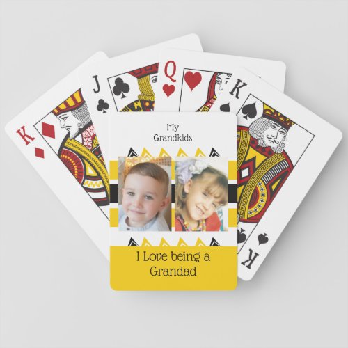 My grandkids love being a Grandad yellow white Playing Cards