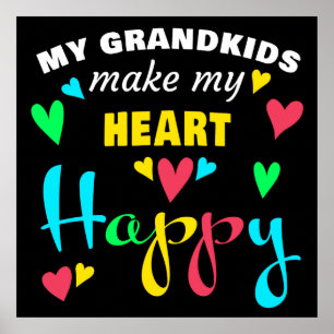 My Grandkids Make My Heart Happy: Grandma Gift Poster
