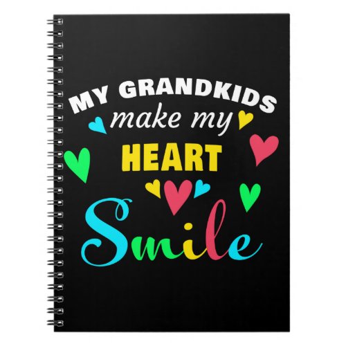 My Grandkids Make My Heart Smile Grandma Gift Notebook