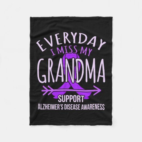 My Grandma Alzheimerheimers Disease Awareness Rib Fleece Blanket